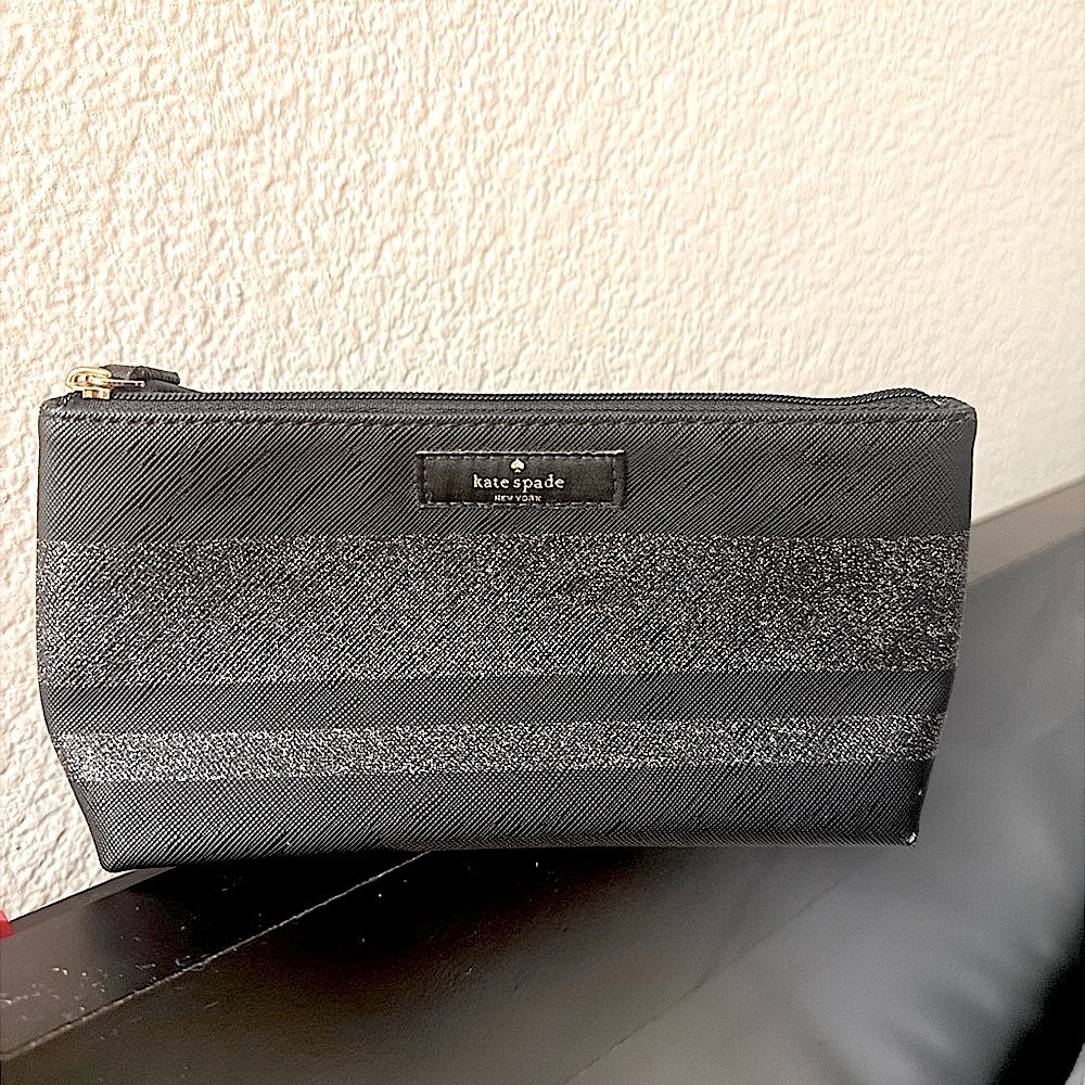 NEW Kate Spade Black and Gray Pouch